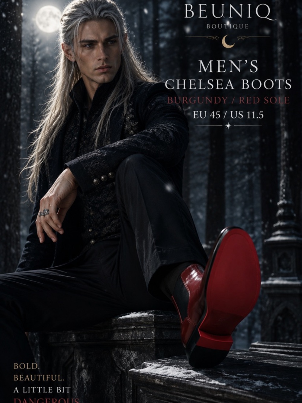 Men’s Burgundy Chelsea Boots Dress Ankle Boots Gothic Dark Academia